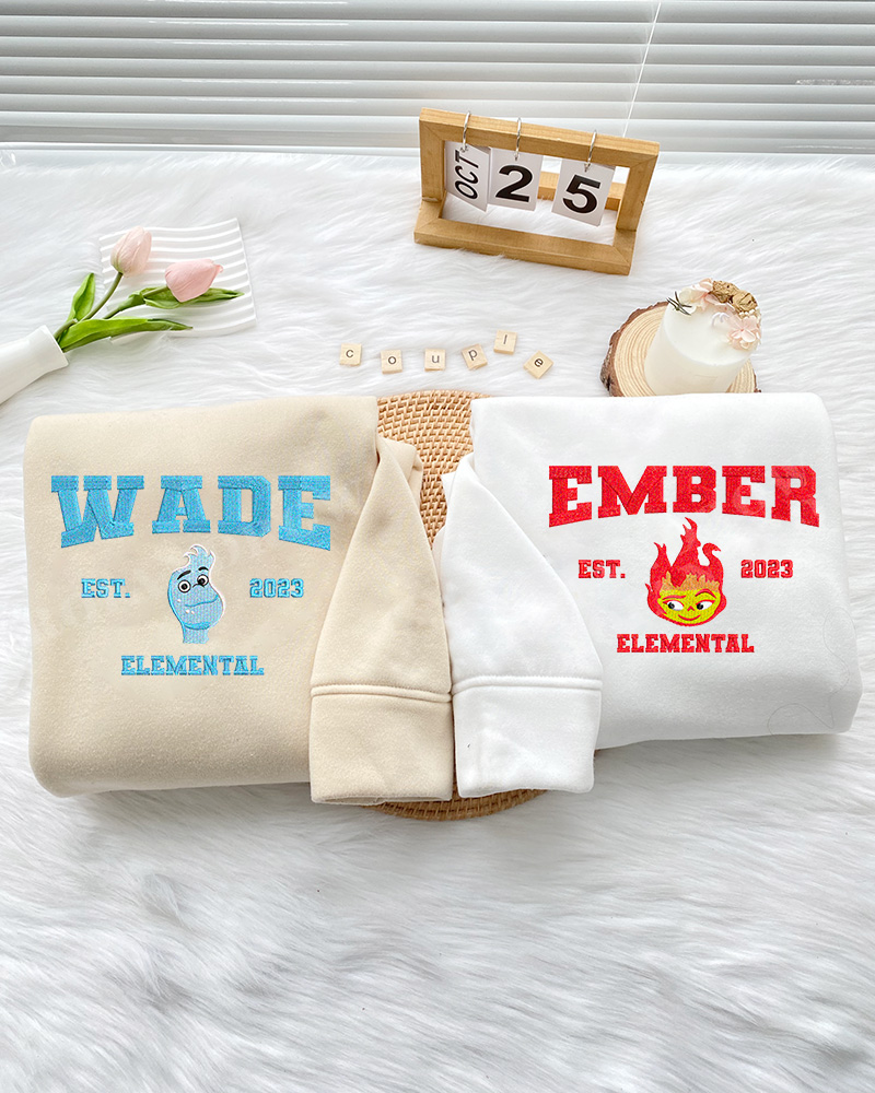 Elemental Ember and Wade (Ver 2) – Embroidered Shirt Elemental Ember and Wade (Ver 2) – Embroidered Shirt