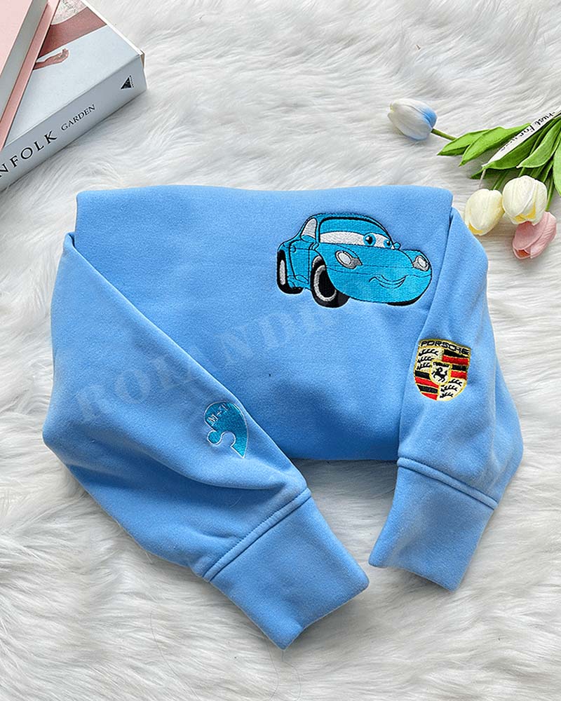 McQueen & Sally & Mater (Ver 3) – Embroidered Sweatshirt/Hoodie/T-shirt McQueen & Sally & Mater (Ver 3) – Embroidered Sweatshirt/Hoodie/T-shirt