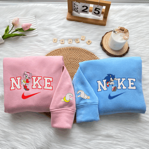 Amy Rose And Sonic – Embroidered Shirt