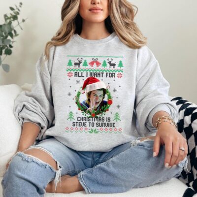 All I Want For Christmas Is Steve To Survive T-Shirt, Strangerthings