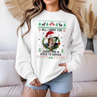 All I Want For Christmas Is Steve To Survive T-Shirt, Strangerthings