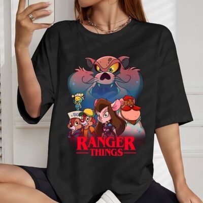 Retro Ranger Things T-Shirt, Rescue Rangers Stranger Things