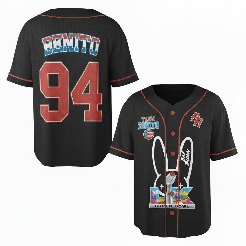 Team Benito Football Jersey Version 2, Bad Bunny Super Bowl Team Benito Football Jersey Version 2, Bad Bunny Super Bowl
