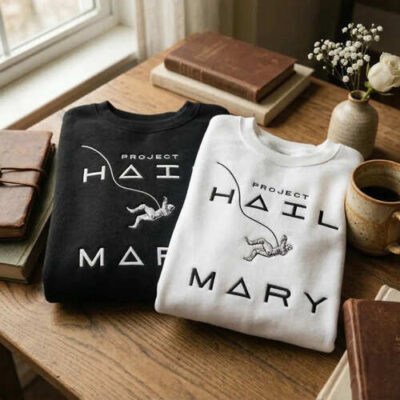 Project Hall Mary Version 2 Embroidered Sweatshirt, T-Shirt, Hoodie