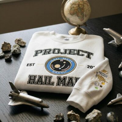 Project Hall Mary Embroidered Sweatshirt, T-Shirt Project Hall Mary Embroidered Sweatshirt, T-Shirt