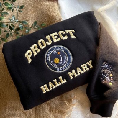 Project Hall Mary Embroidered Sweatshirt, T-Shirt