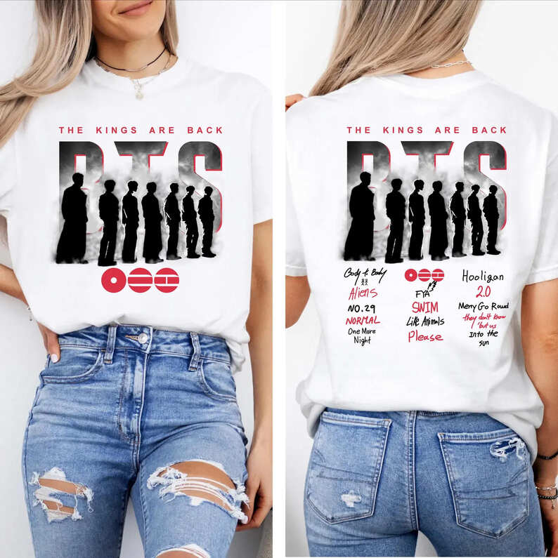 BTS The Kings Are Back 2 Sides T-Shirt, Bangtan Boys Comeback BTS The Kings Are Back 2 Sides T-Shirt, Bangtan Boys Comeback