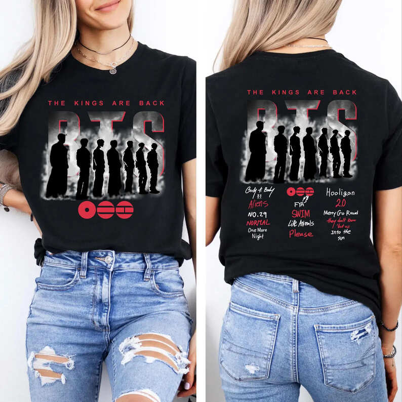 BTS The Kings Are Back 2 Sides T-Shirt, Bangtan Boys Comeback BTS The Kings Are Back 2 Sides T-Shirt, Bangtan Boys Comeback