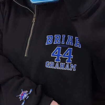 Custom Briar University Embroidered Quarter Zip Sweatshirt, Briar U Quarter Zip