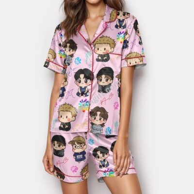 CORTIS Chibi Pajama Set, Kpop World Tour Sleepwear, ARMY Matching Family PJs
