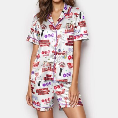 BTS Arirang Inspired Pajama Set, Kpop World Tour Sleepwear, ARMY Matching Family PJs