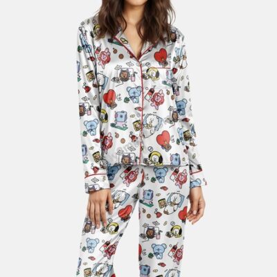 Bangtan BTS BT21 Inspired Pajama Set, Kpop World Tour Sleepwear, ARMY Matching Family PJs