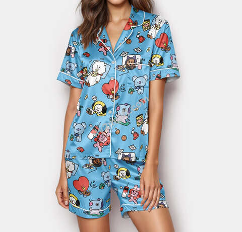 Bangtan BTS BT21 Inspired Pajama Set, Kpop World Tour Sleepwear, ARMY Matching Family PJs Bangtan BTS BT21 Inspired Pajama Set, Kpop World Tour Sleepwear, ARMY Matching Family PJs