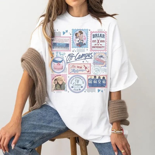 Off Campus Hockey Stamps T-Shirt, Hockey Romance Series, Briar University Hawks Off Campus Hockey Stamps T-Shirt, Hockey Romance Series, Briar University Hawks