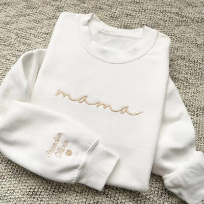 Custom Mama Embroidered Crewneck Sweatshirt, New Mom Outfit, Happy Mother’s Day Gifts