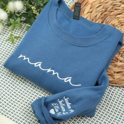 Custom Mama Embroidered Crewneck Sweatshirt, New Mom Outfit, Happy Mother’s Day Gifts