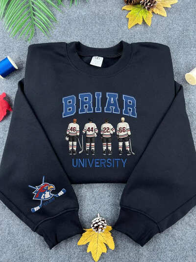 Briar University Embroidered Sweatshirt/ Hoodie, Briar U Embroidered Sweater Briar University Embroidered Sweatshirt/ Hoodie, Briar U Embroidered Sweater