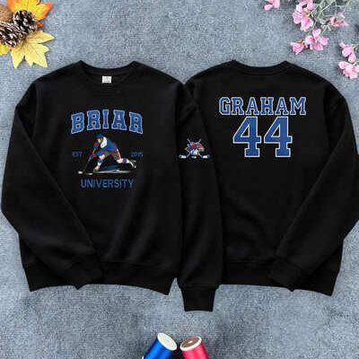 Briar University Granham 44 Embroidered Sweatshirt, Briar U Embroidered Hoodie
