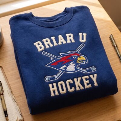 Embroidered Briar U Hockey Crewneck, Off Campus Inspired Sweatshirt