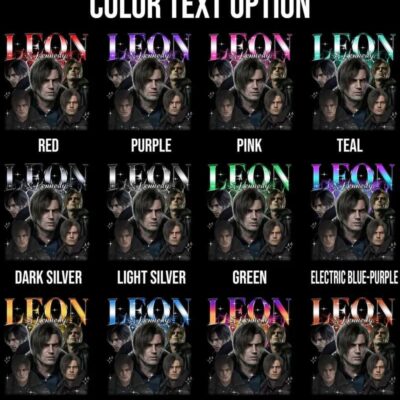 Custom Text Color Leon Kennedy T-shirt, Resident Evil