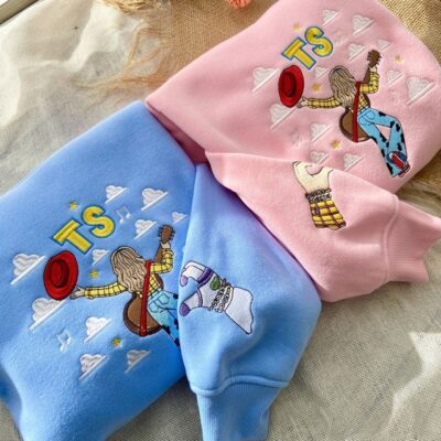 TS 13 Cloud Summer Beach Embroidered Sweatshirt, Toy Story, Couple Sweatshirt