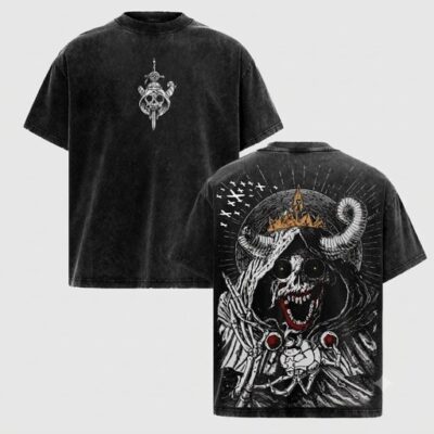The Lich Adventure Time Vintage Washed Oversized T-Shirt, Dark Fantasy Cartoon