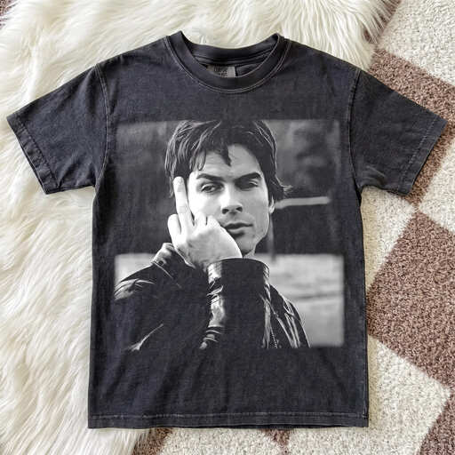 Vintage Damon Salvatore Finger T-Shirt Vintage Damon Salvatore Finger T-Shirt