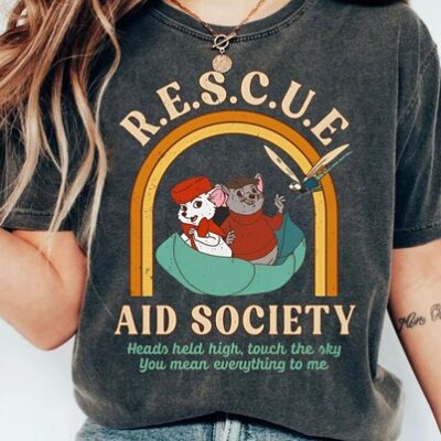 Vintage 70S The Rescuers Bernard And Bianca T-Shirt, Rescue Aid Society
