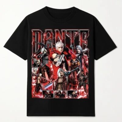 Dante Art Devil May Cry T-Shirt, Retro Game Unisex