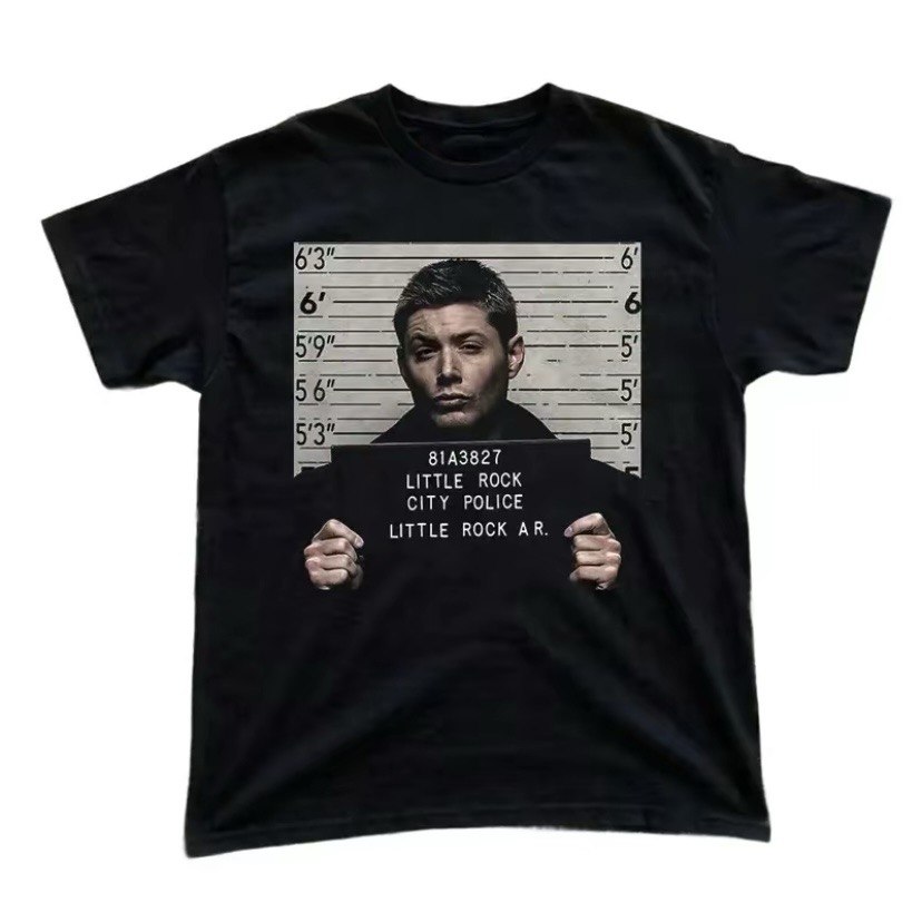 Dean Winchester Mugshot T-Shirt, Super Natural Fan Dean Winchester Mugshot T-Shirt, Super Natural Fan