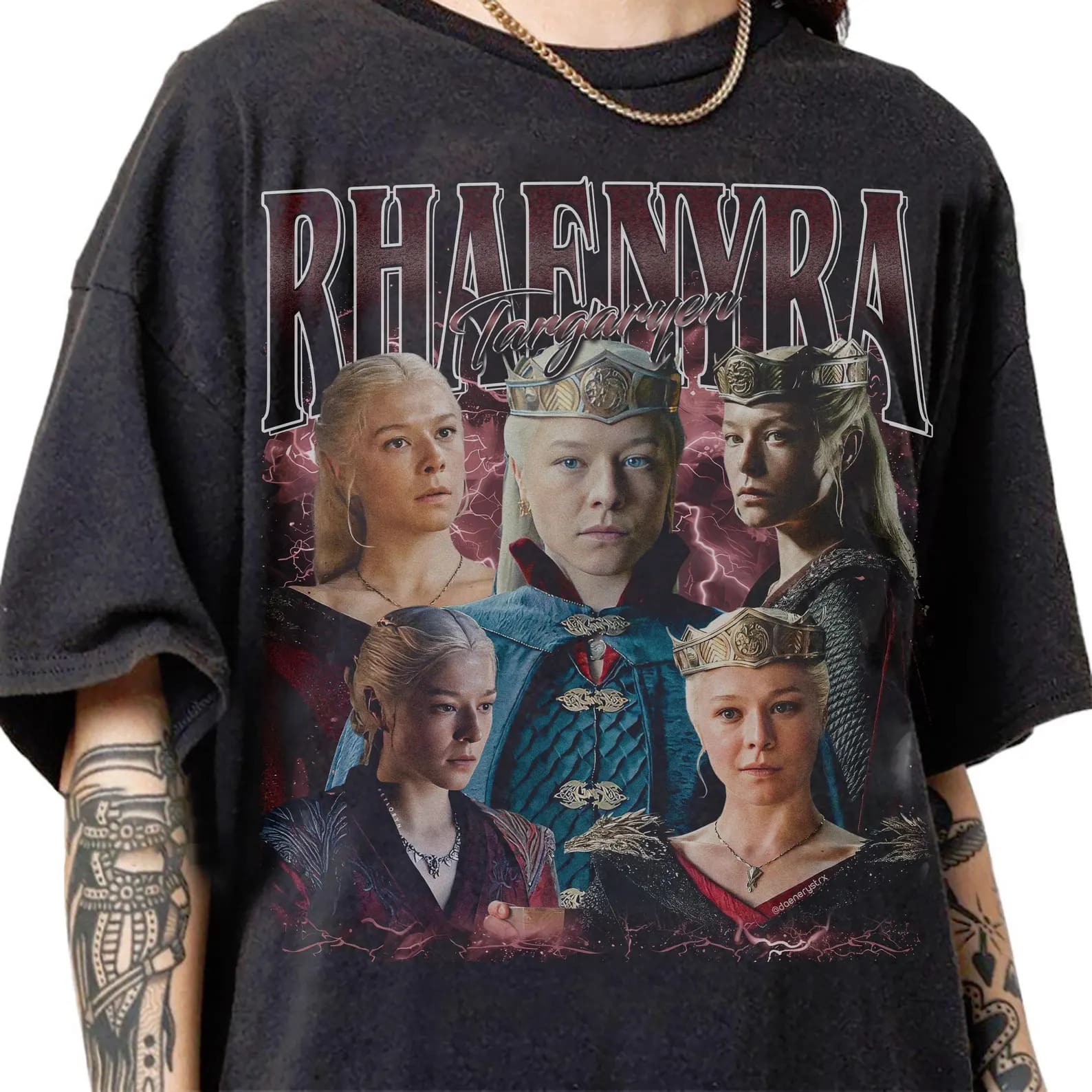 Retro 90s Rhaenyra Targaryen T-Shirt, HOTD Fan Retro 90s Rhaenyra Targaryen T-Shirt, HOTD Fan
